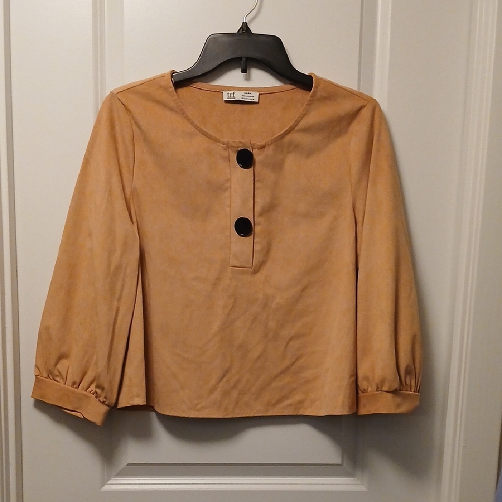 Zara Long Sleeve Peach Blouse